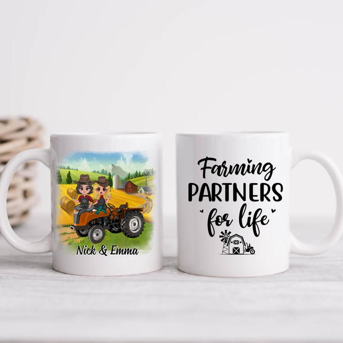 Farming Partners For Life - Personalized Mug For Couples, Him, Her, Farmer