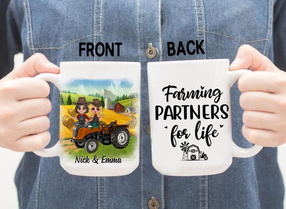 Farming Partners For Life - Personalized Mug For Couples, Him, Her, Farmer