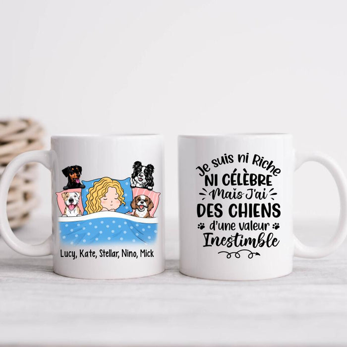 Je Suis Ni Riche Ni Célèbre Mais J'ai Des Chiens - Personalized Mug For Him, Her, Dog Lovers