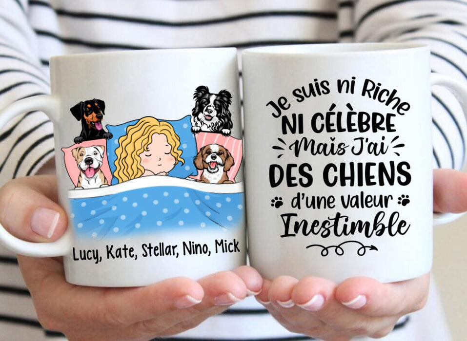 Je Suis Ni Riche Ni Célèbre Mais J'ai Des Chiens - Personalized Mug For Him, Her, Dog Lovers