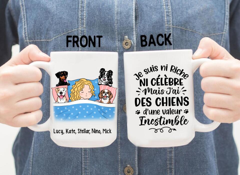 Je Suis Ni Riche Ni Célèbre Mais J'ai Des Chiens - Personalized Mug For Him, Her, Dog Lovers