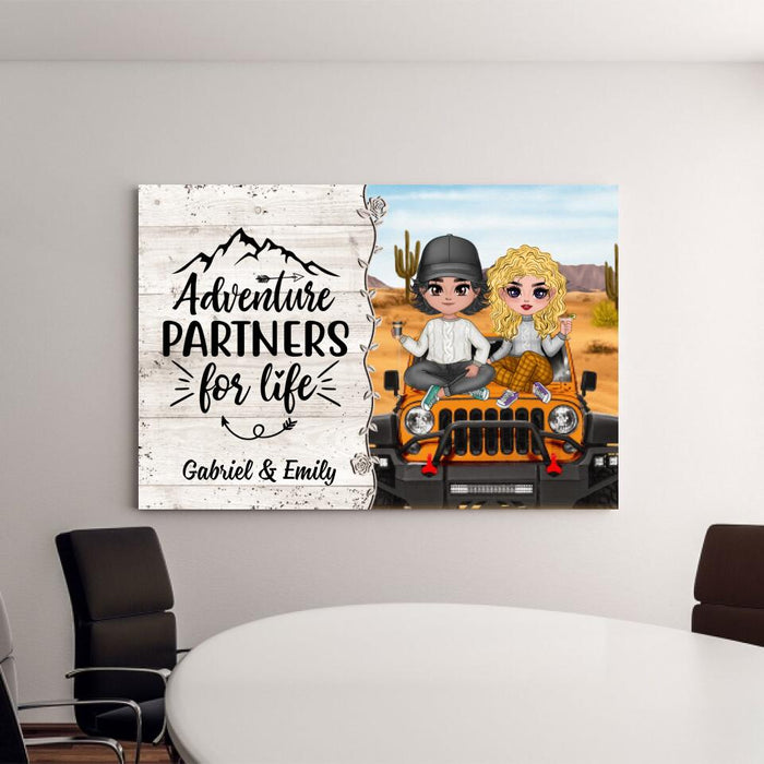 Adventure Partners For Life - Personalized Canvas For Couples, Her, Him, Off-Road Lovers