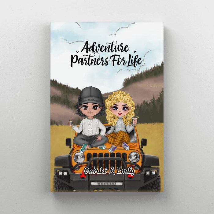 Adventure Partners For Life - Personalized Canvas For Couples, Her, Him, Off-Road Lovers