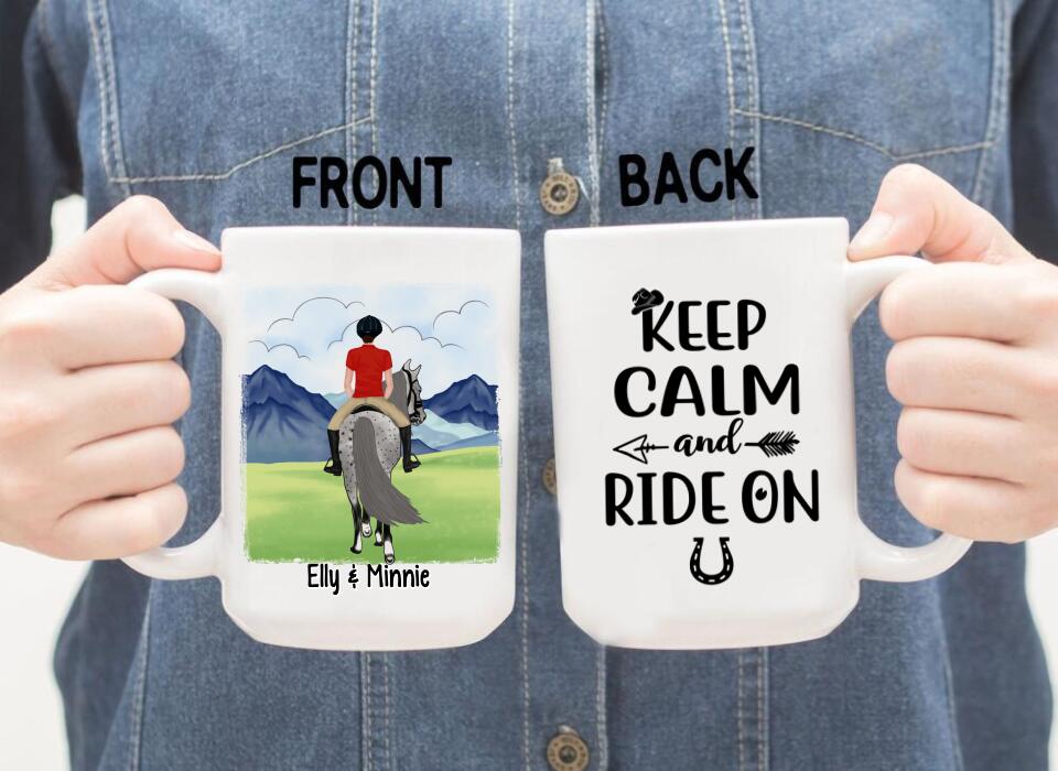 Keep Calm And Ride On - Personalized Mug For Him, Her, Horse Lovers