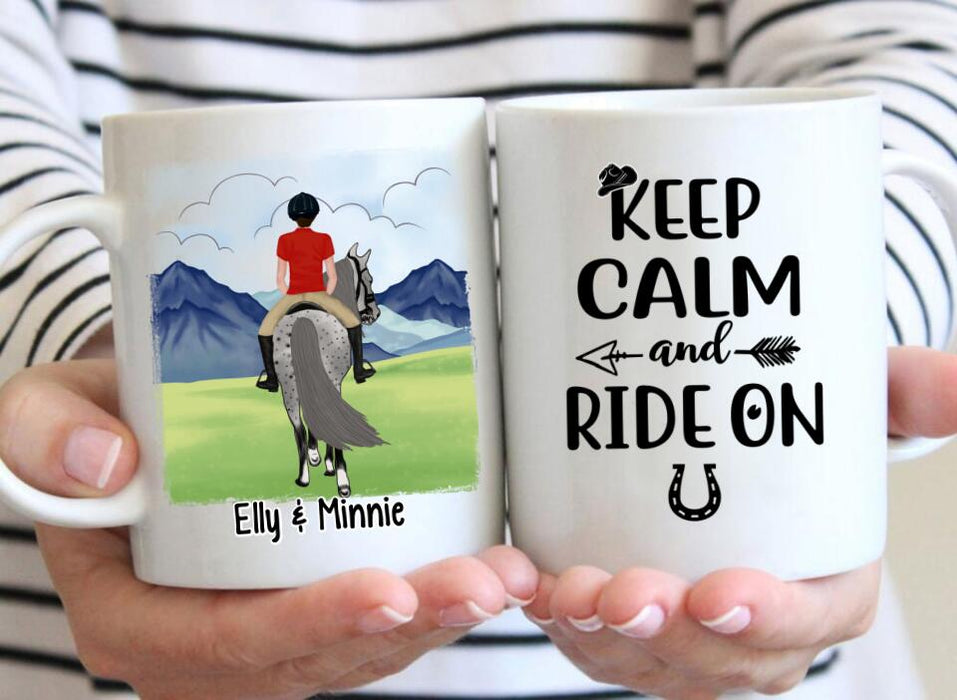 Keep Calm And Ride On - Personalized Mug For Him, Her, Horse Lovers