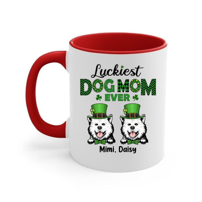 Luckiest Dog Mom Ever - Personalized Mug For Dog Mom, St. Patrick's Day