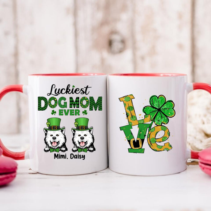 Luckiest Dog Mom Ever - Personalized Mug For Dog Mom, St. Patrick's Day