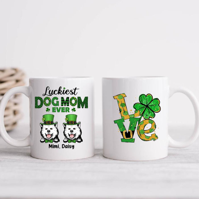 Luckiest Dog Mom Ever - Personalized Mug For Dog Mom, St. Patrick's Day