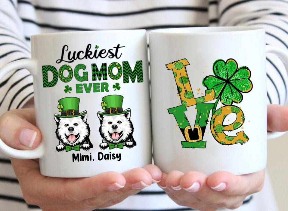 Luckiest Dog Mom Ever - Personalized Mug For Dog Mom, St. Patrick's Day