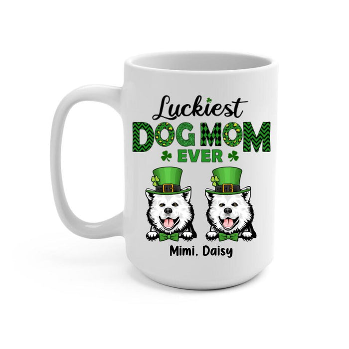 Luckiest Dog Mom Ever - Personalized Mug For Dog Mom, St. Patrick's Day