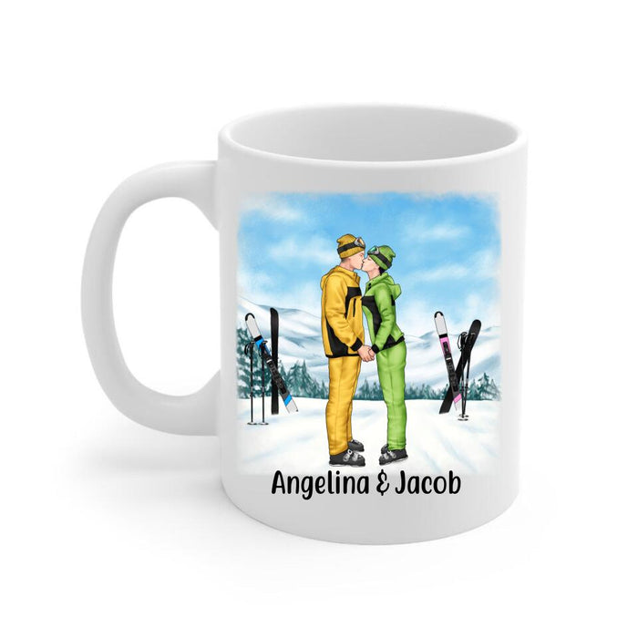 Skiing Buddies Forever - Personalized Mug For Couples, For Him, For Her, Skiing