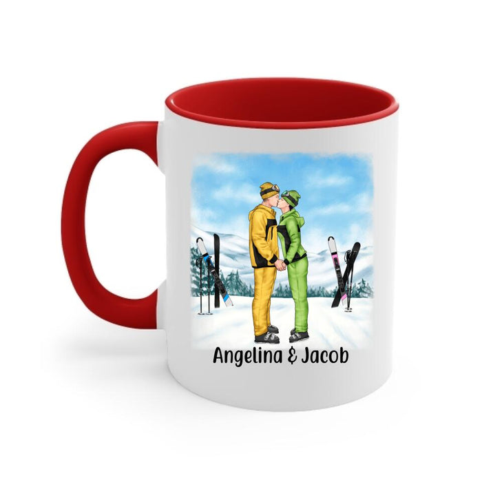 Skiing Buddies Forever - Personalized Mug For Couples, For Him, For Her, Skiing