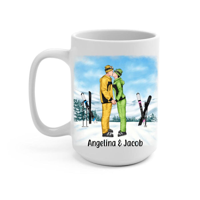 Skiing Buddies Forever - Personalized Mug For Couples, For Him, For Her, Skiing