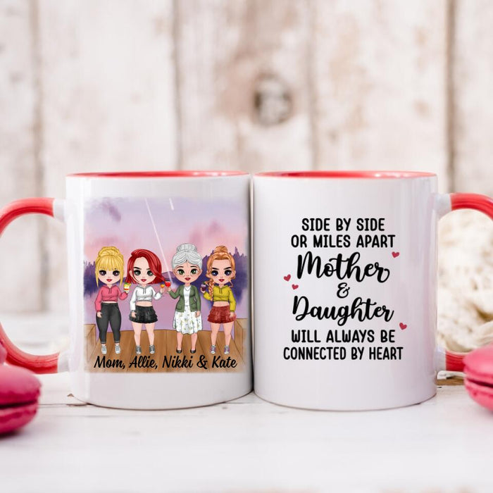 Up To 3 Daughters Side By Side Or Miles Apart - Personalized Mug For Her, Mom, Daughter