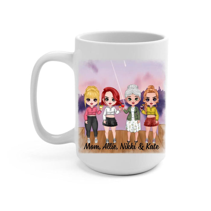 Up To 3 Daughters Side By Side Or Miles Apart - Personalized Mug For Her, Mom, Daughter