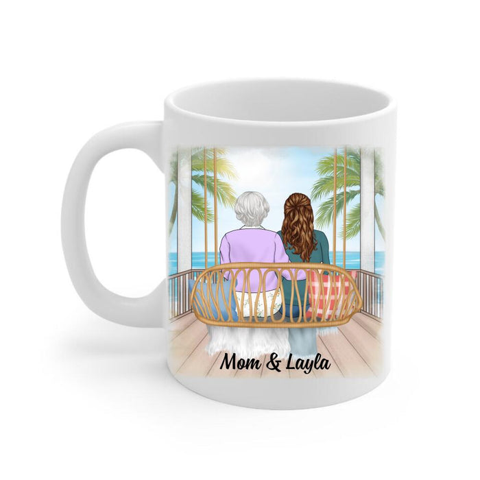 Thank You For Being My Mom Sitting On Swing - Personalized Mug For Mom, Mother's Day