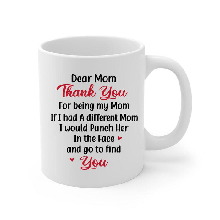 Thank You For Being My Mom Sitting On Swing - Personalized Mug For Mom, Mother's Day