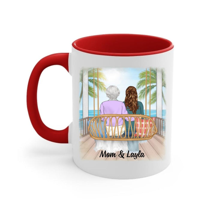 Thank You For Being My Mom Sitting On Swing - Personalized Mug For Mom, Mother's Day