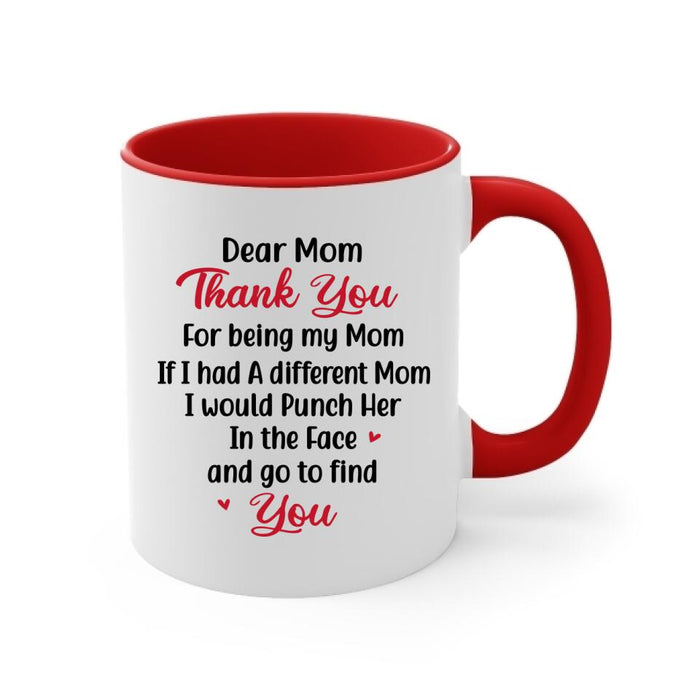 Thank You For Being My Mom Sitting On Swing - Personalized Mug For Mom, Mother's Day