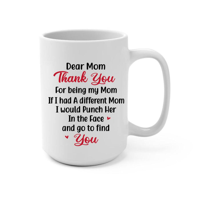 Thank You For Being My Mom Sitting On Swing - Personalized Mug For Mom, Mother's Day