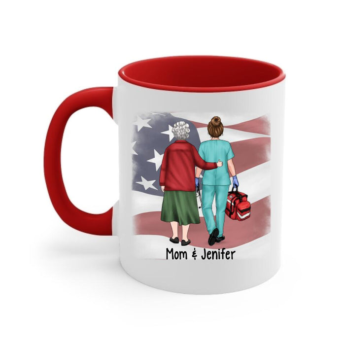 Proud Mom Of An Awesome Nurse - Personalized Mug For Mom, Nurse, Mother's Day