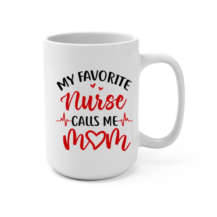 Proud Mom Of An Awesome Nurse - Personalized Mug For Mom, Nurse, Mother's Day