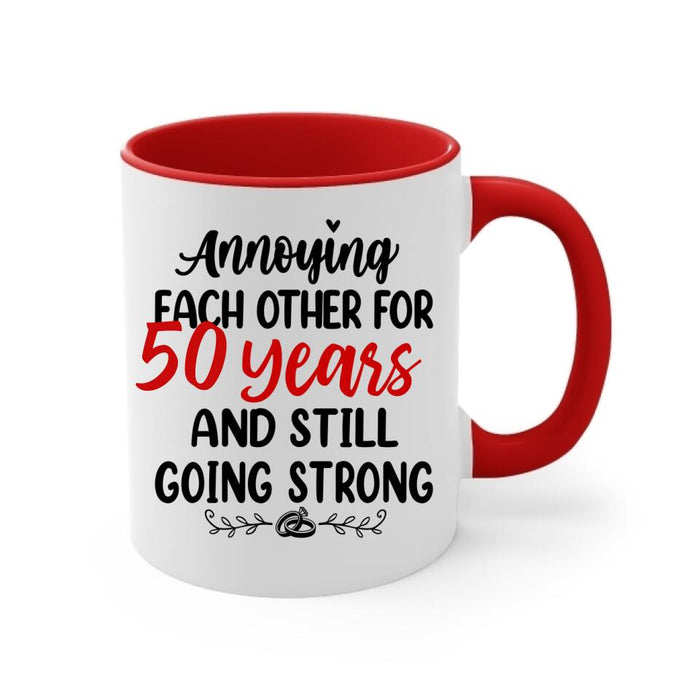 Chibi Older Couple Annoying Each Other For - Personalized Mug For Couples, Her, Him, Anniversary