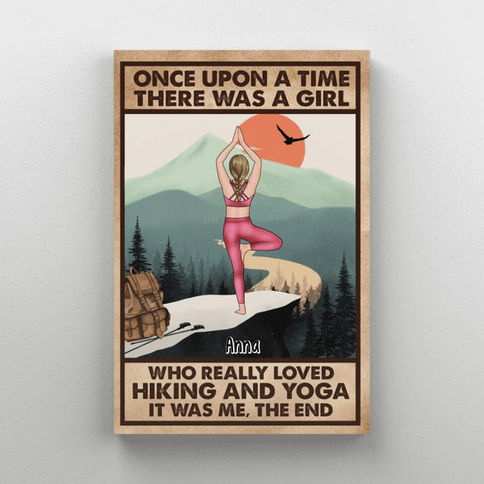 There Was A Girl Who Really Loved Yoga And Hiking - Personalized Canvas For Her, Yoga, Hiking