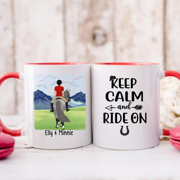 Keep Calm And Ride On - Personalized Mug For Him, Her, Horse Lovers