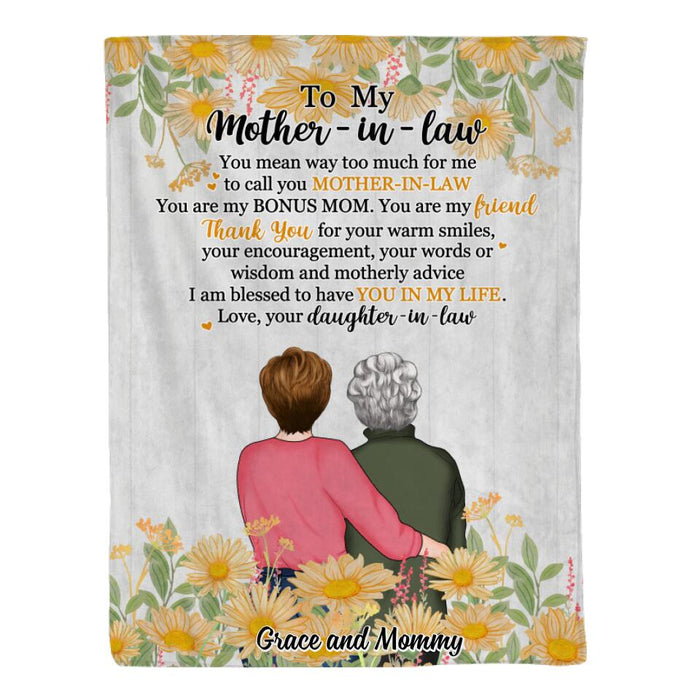 I Am Blessed To Have You In My Life - Personalized Blanket For Mother-in-law, For Mom, Mother's Day