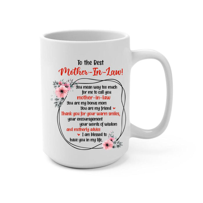 Life Gave Me The Gift Of You - Personlized Mug For Mother-in-law, For Mom, Mother's Day