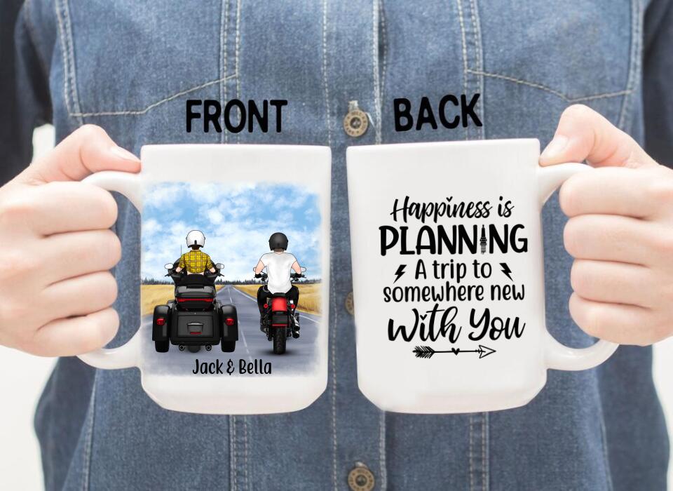 No Road Is Too Long When You Have A Good Company - Personalized Mug For Couples, Motorcycle Lovers