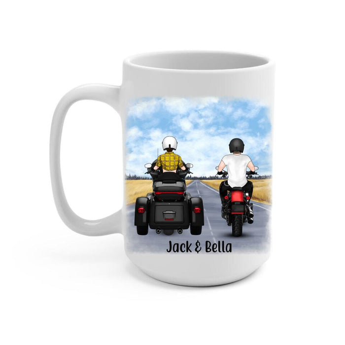 No Road Is Too Long When You Have A Good Company - Personalized Mug For Couples, Motorcycle Lovers