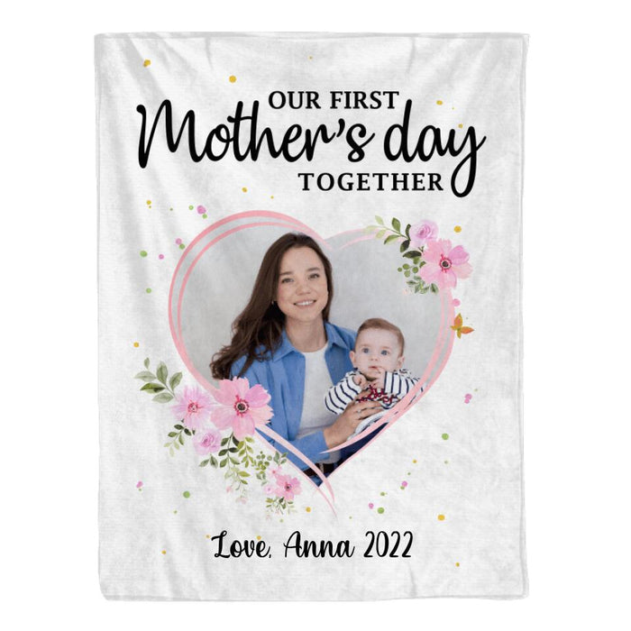 Our First Mother's Day Together- Custom Blanket Photo Upload, For Mom, Mother's Day