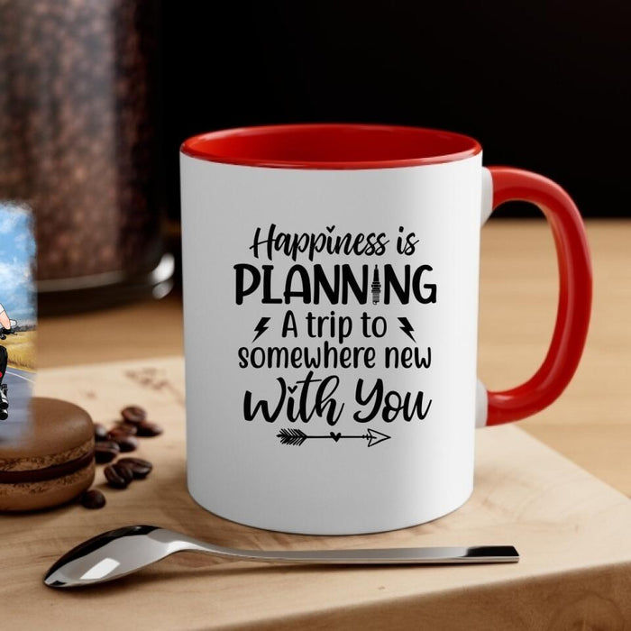 No Road Is Too Long When You Have A Good Company - Personalized Mug For Couples, Motorcycle Lovers