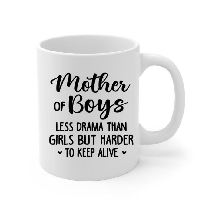 Up To 3 Sons Mother Of Boys - Personalized Mug For Her, Mom, Hockey