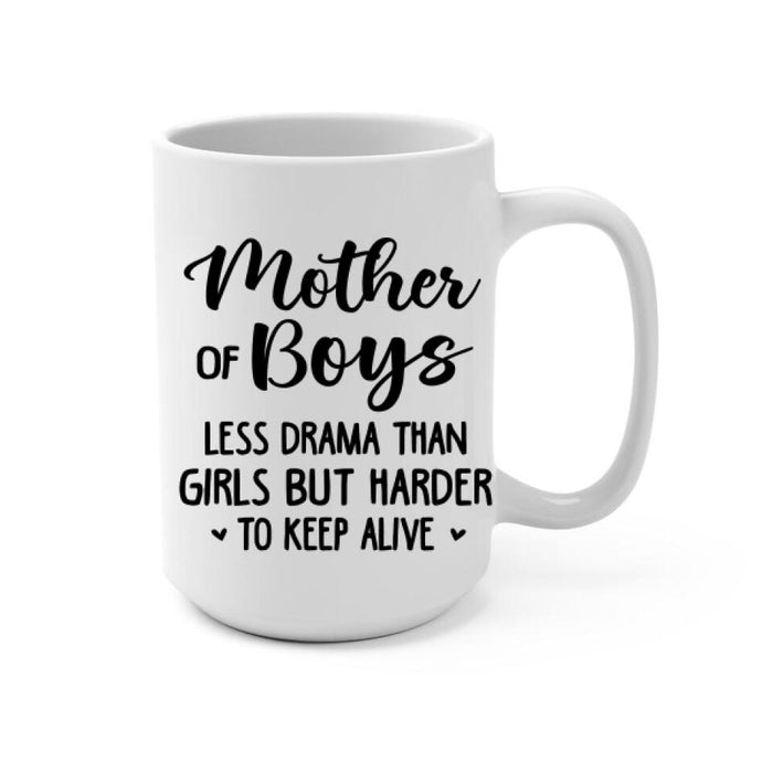 Up To 3 Sons Mother Of Boys - Personalized Mug For Her, Mom, Hockey