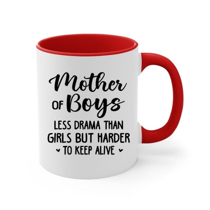 Up To 3 Sons Mother Of Boys - Personalized Mug For Her, Mom, Hockey