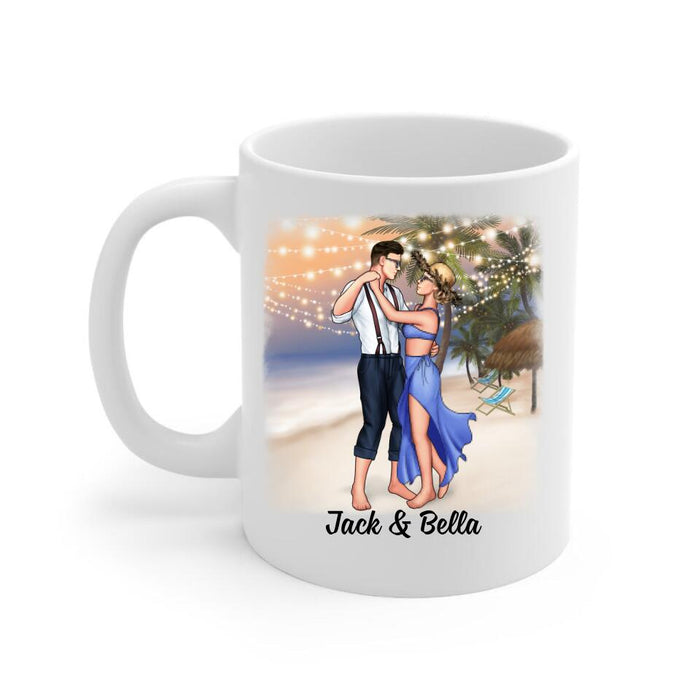 Never Miss A Chance To Dance - Personalized Mug For Couples, Beach, Romantic