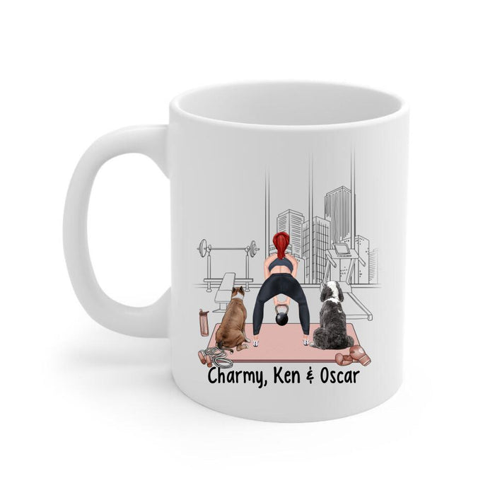 Dogs Solve Most Of My Problems Workout Solves The Rest - Personalized Mug For Her, Dog Lovers, Fitness