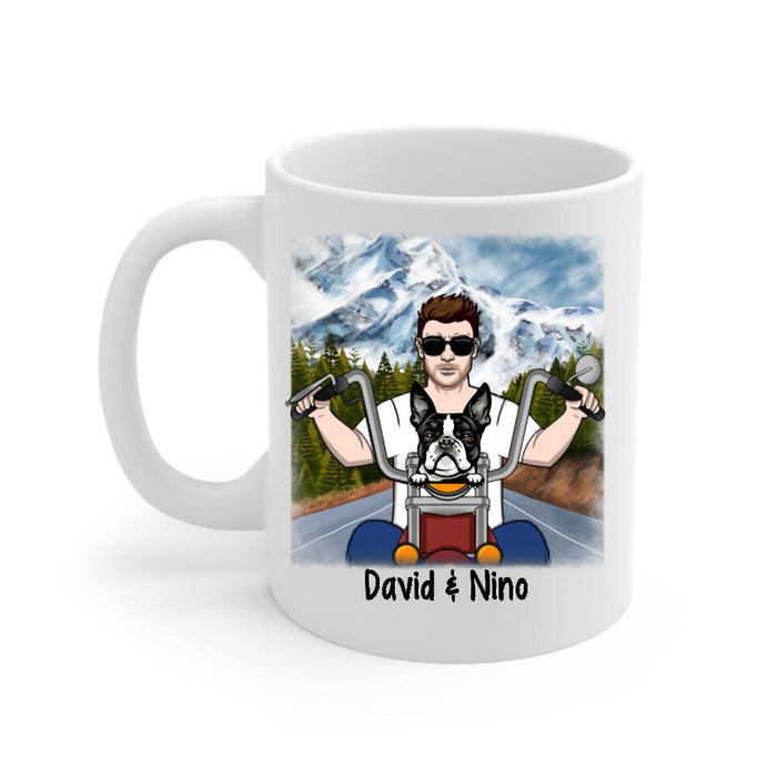 Dog Solves Most Of My Problems Riding Solves The Rest - Personalized Mug For Him, Dog Lovers, Motorcycle Lovers