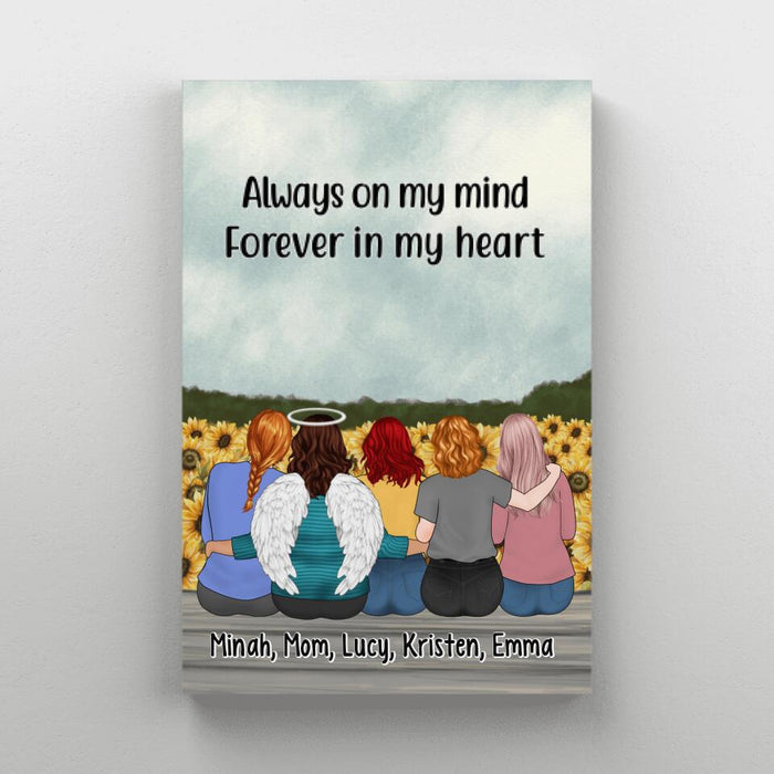 Always On My Mind Forever In My Heart - Personalized Canvas For Mom, Daughters, Mother's Day