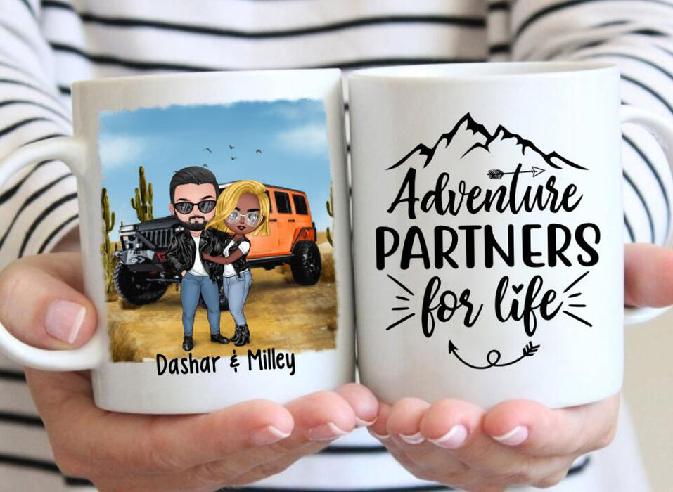 Off-Road Couple Hugging, Driving Together - Personalized Mug For Car Lovers, Off-Road