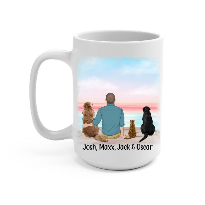 Dear Dad Thanks for Picking Up My Poop - Personalized Mug for Dog/ Cat Dad, Dog and Cat Lovers