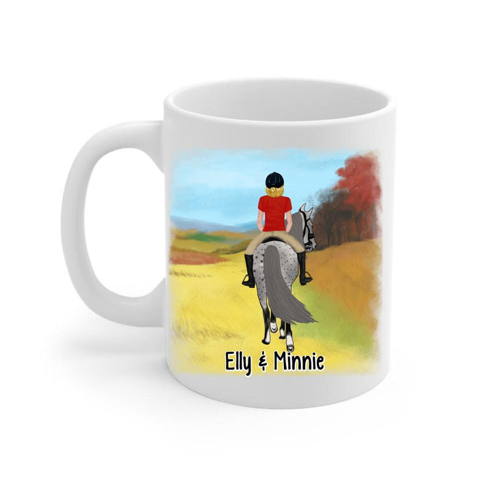 La Vie Est Faite D'obstacles J'm'en Fous J'ai Mon Cheval - Personalized Mug For Him, Her, Horse Lovers