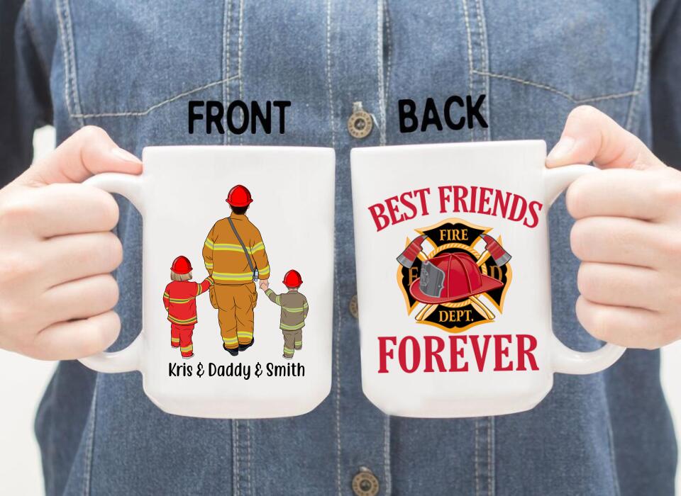 Best Fiends Forever - Personalized Gifts Custom Firefighters Mug for Family, Firefighters