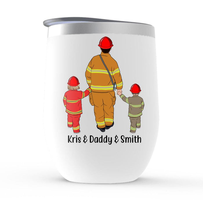 Firefighters Best Friends Forever - Personalized Wine Tumbler For Family, Kids, Firefighter