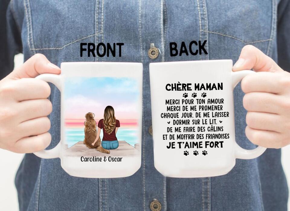 Chère Maman Merci Pour Ton Amour - Personalized Mug For Her, Dog/Cat Mom, Dog Lovers, Cat Lovers