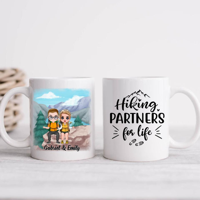 Hiking Partners For Life - Personalized Mug For Couples, Him, Her, Hiking