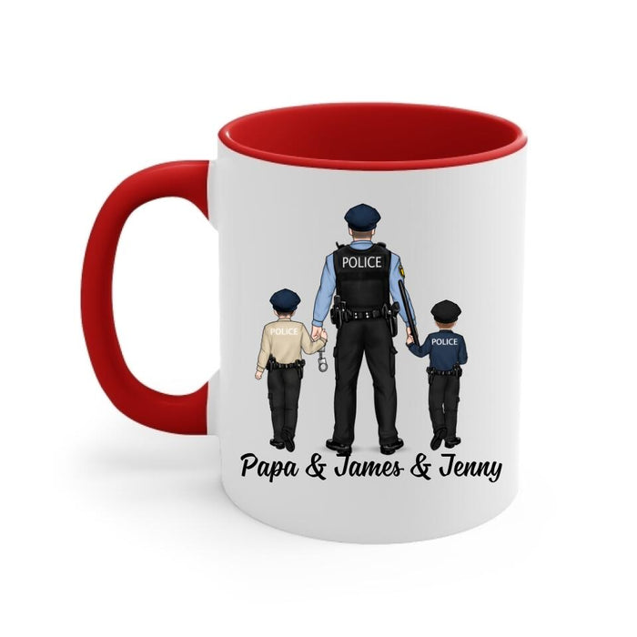 In This Family No One Fights Alone - Personalized Gifts Custom Police Officer Mug for Family, Police Officer